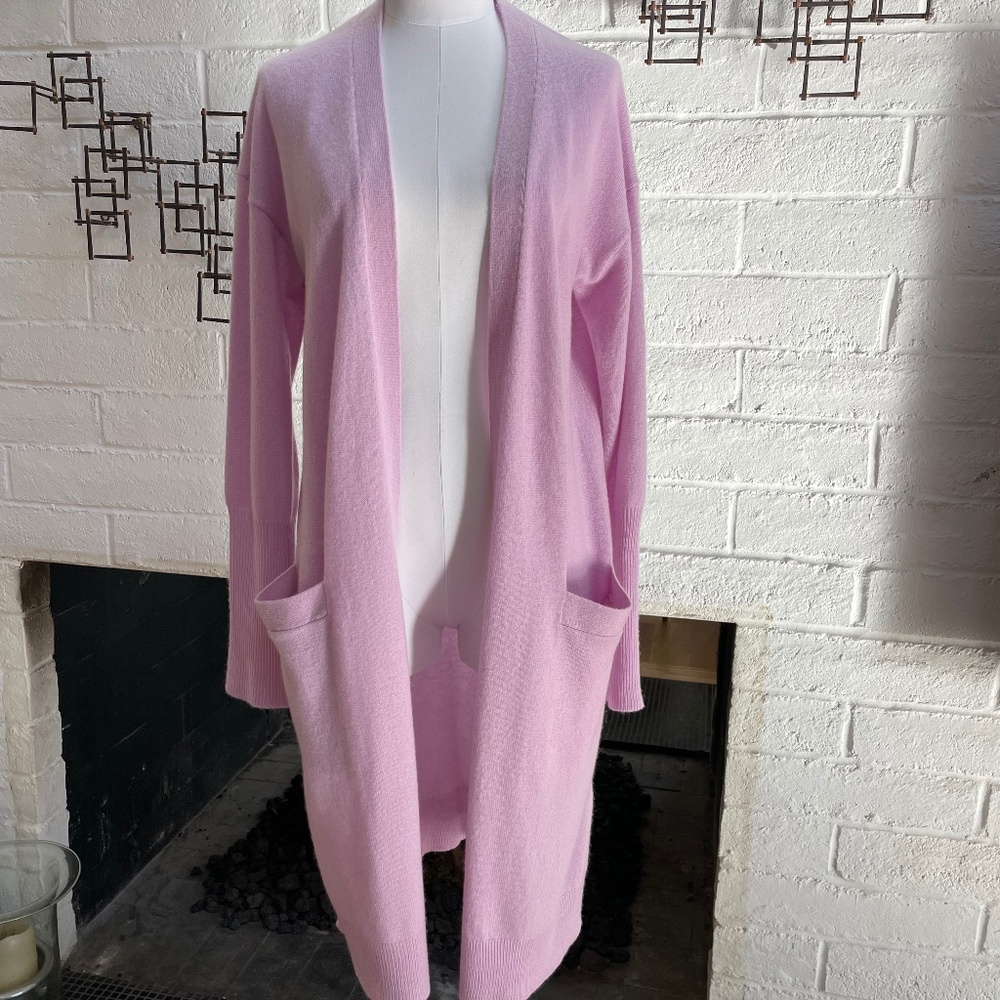 THEORY Relaxed Long Cashmere Cardigan - NWT - Lilac